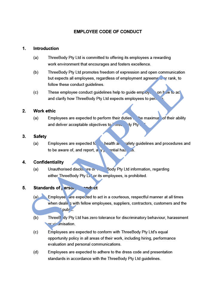 employee-code-of-conduct-template-word