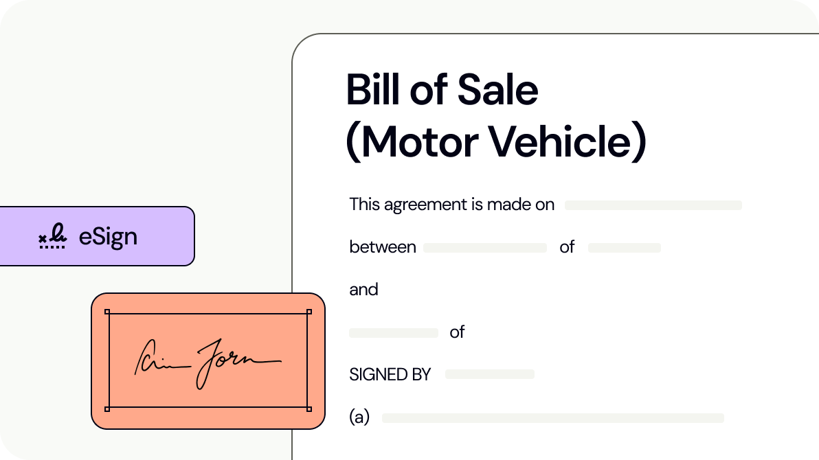 Bill of Sale (Motor Vehicle)