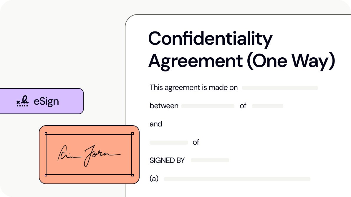 Confidentiality Agreement (One Way)
