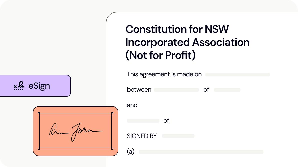 Constitution for NSW Incorporated Association (Not for Profit)