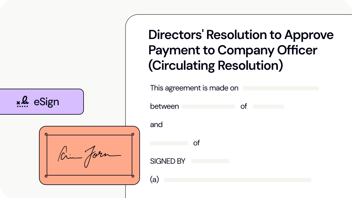 Directors' Resolution to Approve Payment to Company Officer (Circulating Resolution)