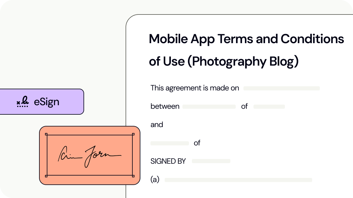 Mobile App Terms and Conditions of Use (Photography Blog)