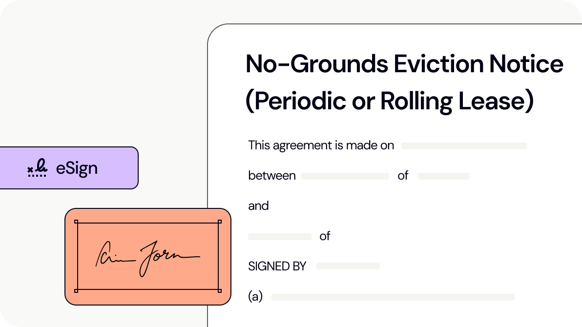 No-Grounds Eviction Notice (Periodic or Rolling Lease)