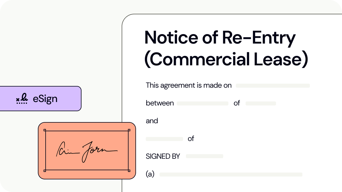 Notice of Re-Entry (Commercial Lease)