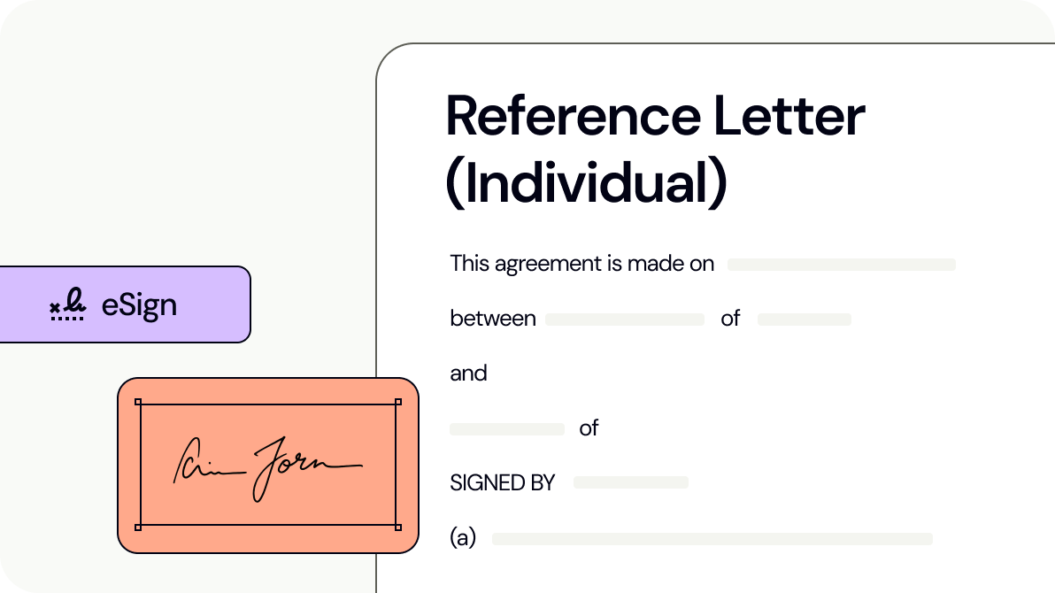Reference Letter (Individual)