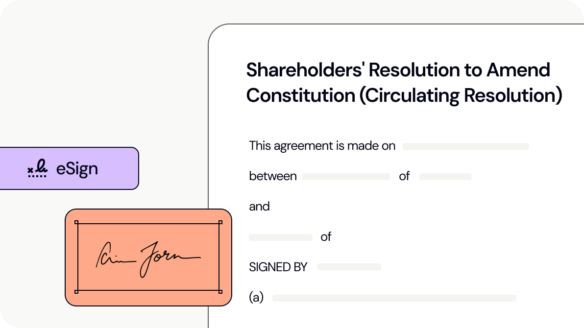 Shareholders' Resolution to Amend Constitution (Circulating Resolution)