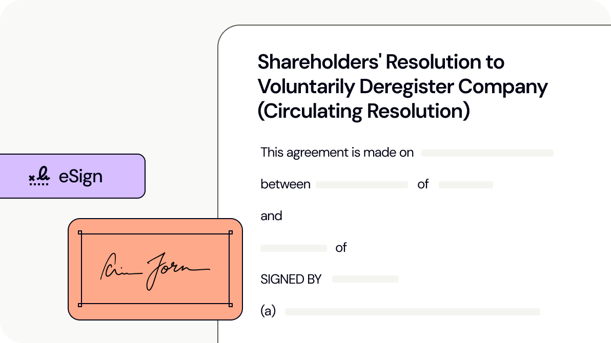 Shareholders' Resolution to Voluntarily Deregister Company (Circulating Resolution)