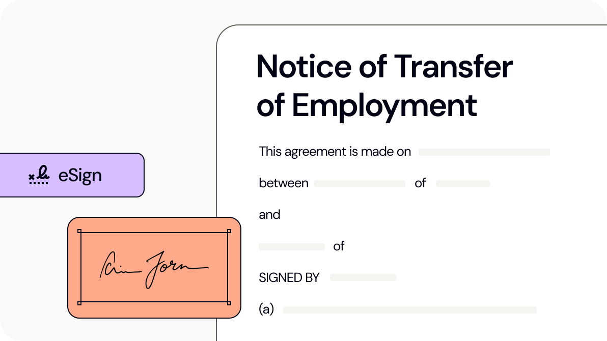 Notice of Transfer of Employment